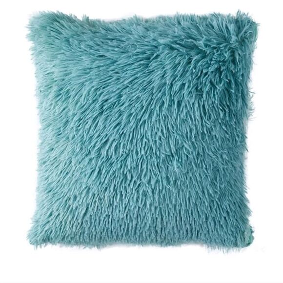 Blue Fuzzy Pillow Cover - Picture 1 of 2